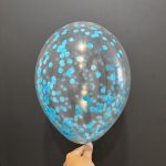 Шар с голубым круглым конфетти